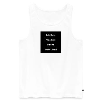 Malle Diven Schriftzug - Männer Premium Bio Tank Top - Weiß - Vorne - Michal (187cm)