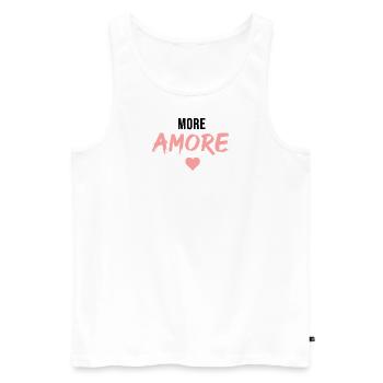 Plus d’Amore Heart - Débardeur bio Premium Homme - blanc - Devant - AI Model Male 178 light (178cm)