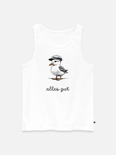 Möwe mit "Alles gut" Spruch - Männer Premium Bio Tank Top - Weiß