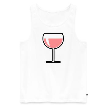 Roséweinglas Rund Zu (Roséwein / Wein / 2C) - Männer Premium Bio Tank Top - Weiß - Vorne - Michal (187cm)