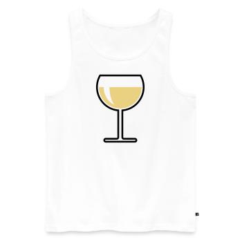 White Wine Glass (Round / Closed / 2C) - Men's Premium Organic Tank Top - white - Front - AI Model Male 178 light (178cm)