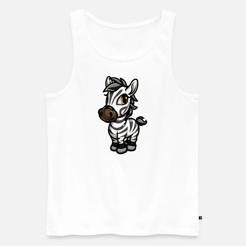 Zebra Comic - Männer Premium Bio Tank Top - Weiß