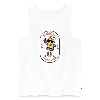 City festival - Men's Premium Organic Tank Top - white - Front - Michal (187cm)