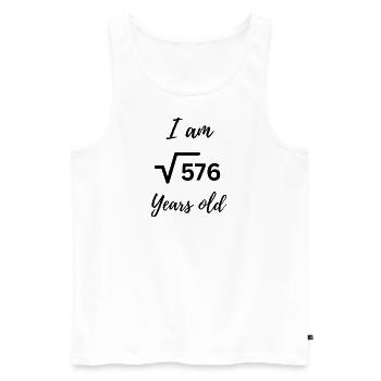 24 Years – Clean Number Design for Birthday - Men's Premium Organic Tank Top - white - Front - AI Model Male 178 light (178cm)