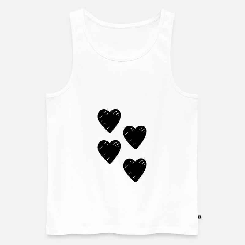 Herzen Geschenkidee - Männer Premium Bio Tank Top - Weiß