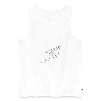Paper Plane - Men's Premium Organic Tank Top - white - Front - AI Model Male 178 light (178cm)