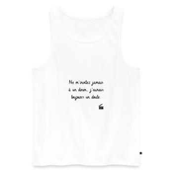 Le Dîner de cons - Réplique Culte - Humour - Débardeur bio Premium Homme - blanc - Devant - AI Model Male 178 light (178cm)