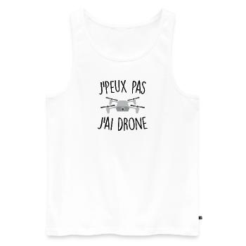 J'peux pas j'ai drone - Débardeur bio Premium Homme - blanc - Devant - Michal (187cm)