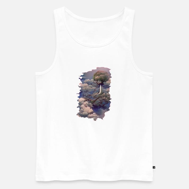 Tree Cloud - Männer Premium Bio Tank Top - Weiß