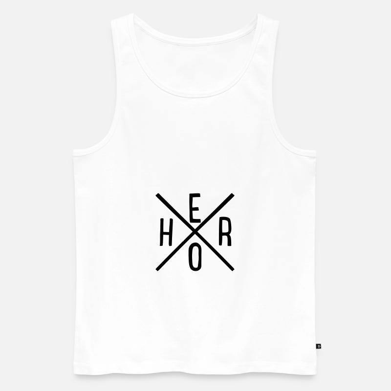 hero - Männer Premium Bio Tank Top - Weiß