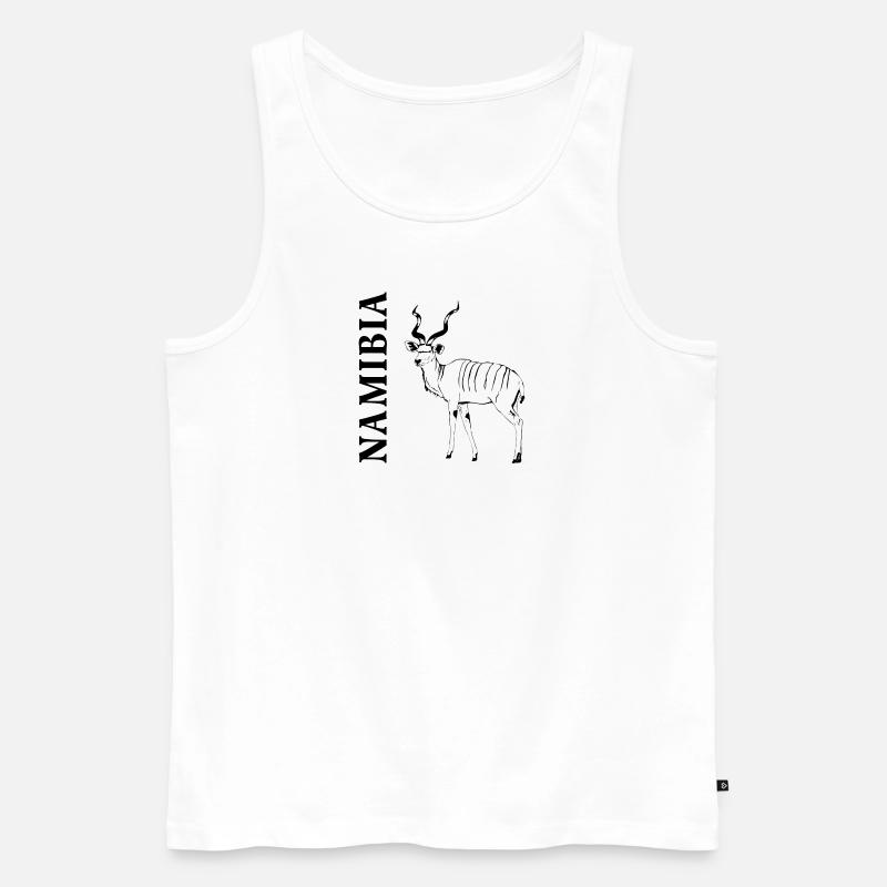 Namibia - Kudu Antilope - Männer Premium Bio Tank Top - Weiß
