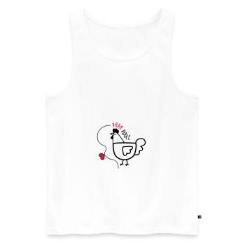 Papa Poule - Fête des Pères - Débardeur bio Premium Homme - blanc - Devant - AI Model Male 178 light (178cm)