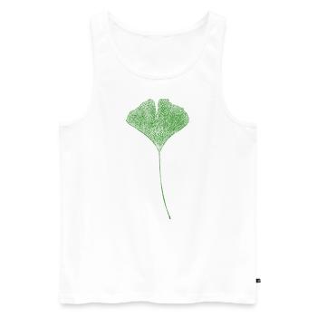 Ginkgo Leaf / NATURAL Print - Men's Premium Organic Tank Top - white - Front - AI Model Male 178 light (178cm)