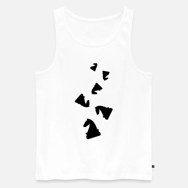 Pferd Schachfigur - Männer Premium Bio Tank Top - Weiß