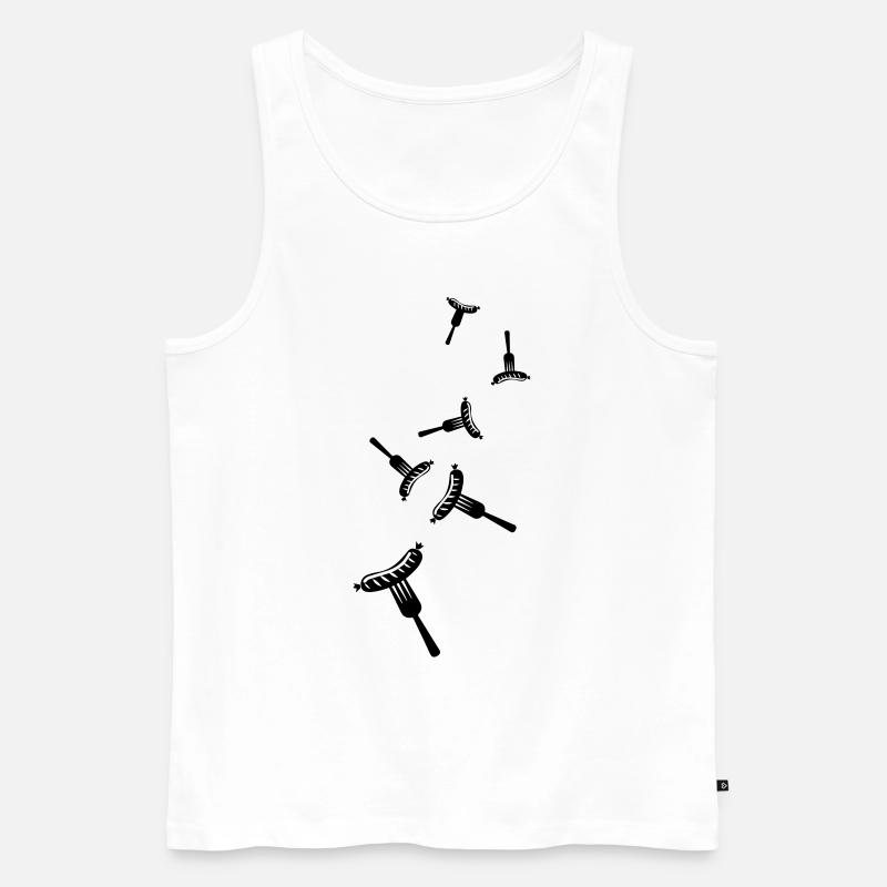 Bratwurst Fleisch icon - Männer Premium Bio Tank Top - Weiß