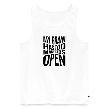 My brain has too many tabs open - Männer Premium Bio Tank Top - Weiß - Vorne - AI Model Male 178 light (178cm)