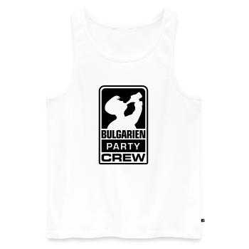 party crew logo - Männer Premium Bio Tank Top - Weiß - Vorne - Michal (187cm)