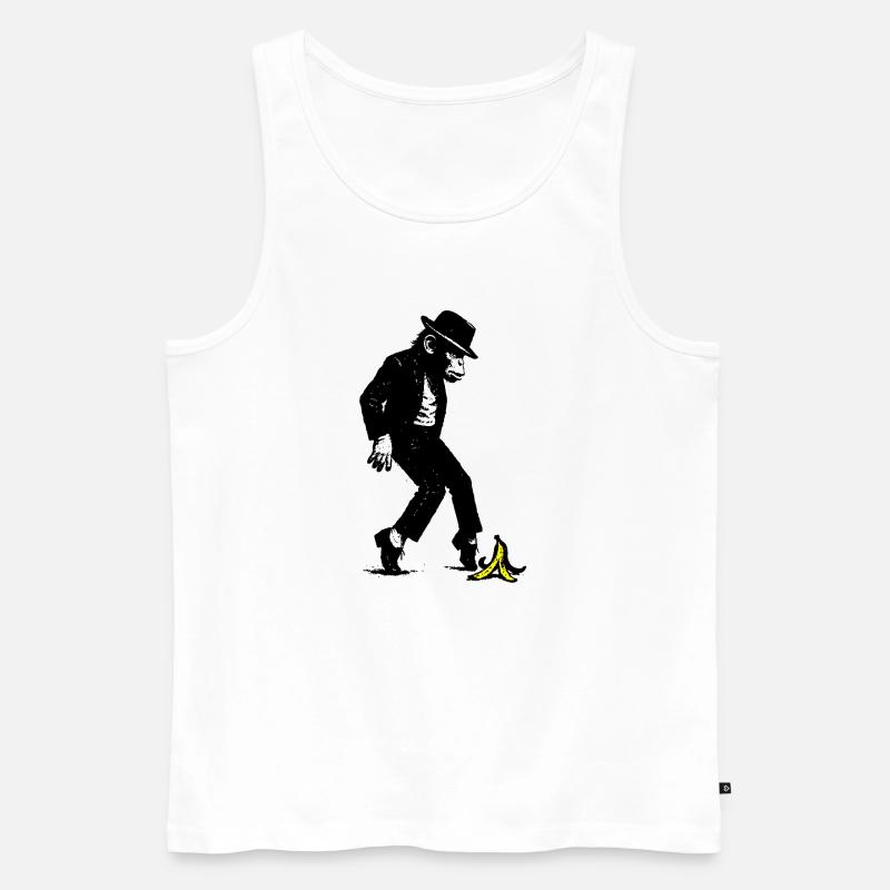 Affe mit Hut - Männer Premium Bio Tank Top - Weiß