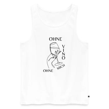 Ohne VINO ohne mich Shirt - Männer Premium Bio Tank Top - Weiß - Vorne - Michal (187cm)
