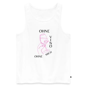 Ohne Vino ohne mich - Männer Premium Bio Tank Top - Weiß - Vorne - Michal (187cm)