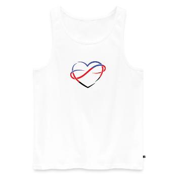 Polyherz im Fahnenlook - Männer Premium Bio Tank Top - Weiß - Vorne - AI Model Male 178 light (178cm)