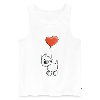 West Highland White Terrier - Chien - Débardeur bio Premium Homme - blanc - Devant - Michal (187cm)