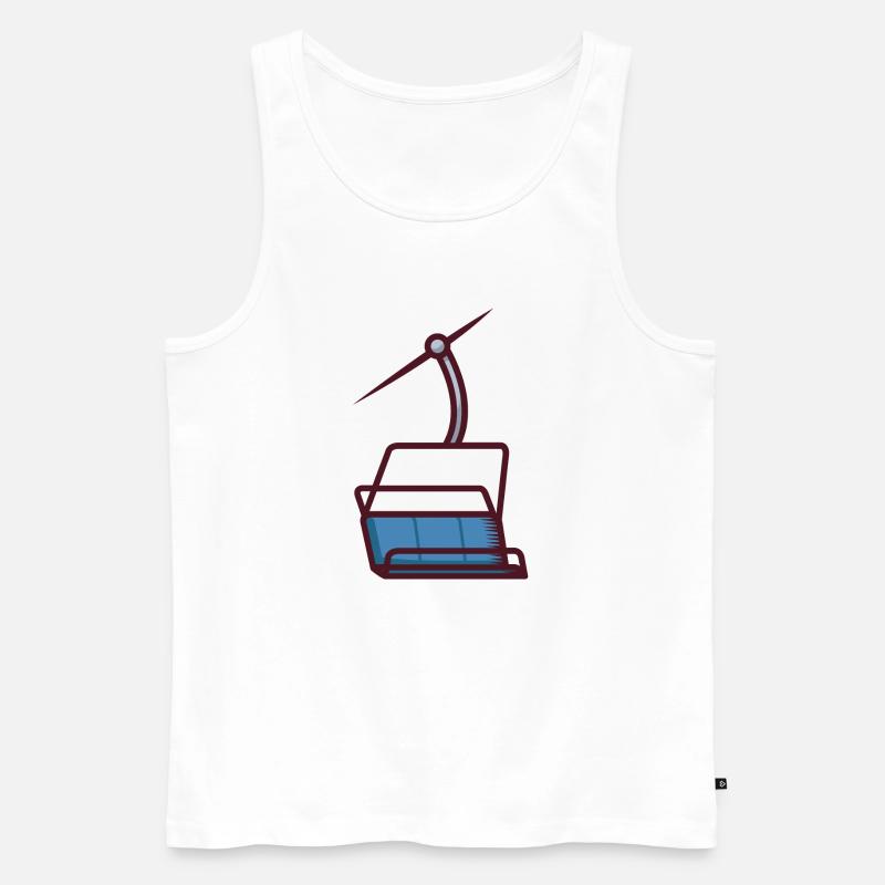 Abstrakte Illustration einer Seilbahn - Männer Premium Bio Tank Top - Weiß