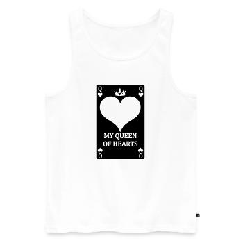 Spielkarte MY QUEEN OF HEARTS - Männer Premium Bio Tank Top - Weiß - Vorne - AI Model Male 178 light (178cm)