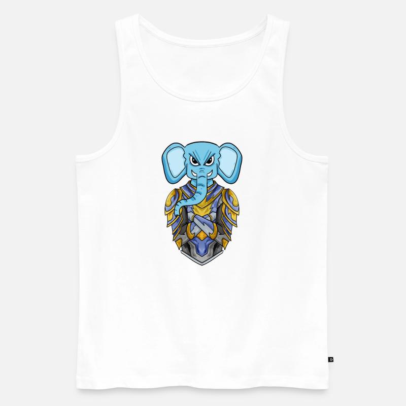 Ritter Elefant cool - Männer Premium Bio Tank Top - Weiß