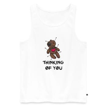 Thinking of you - Men's Premium Organic Tank Top - white - Front - AI Model Male 178 light (178cm)