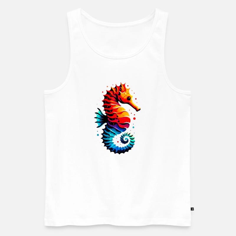 Seepferdchen - Männer Premium Bio Tank Top - Weiß