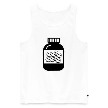 Jar of pills for Pharmacy - Men's Premium Organic Tank Top - white - Front - AI Model Male 178 light (178cm)
