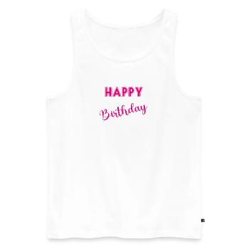 JAHRESTAG. ALLES GUTE ZUM GEBURTSTAG - Männer Premium Bio Tank Top - Weiß - Vorne - Michal (187cm)