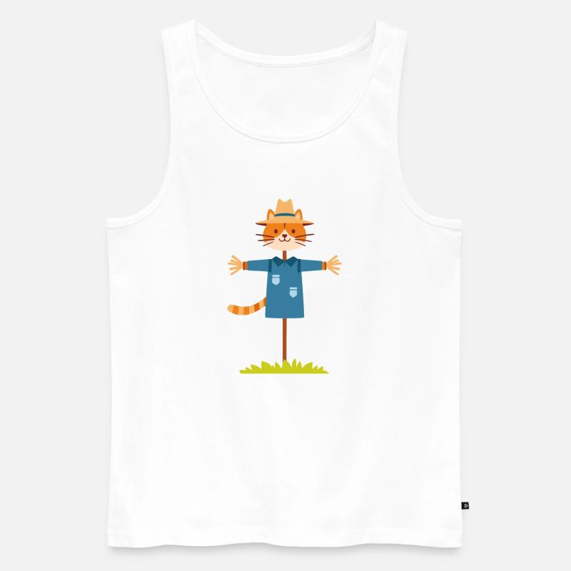 Vogelscheuche Katze - Männer Premium Bio Tank Top - Weiß