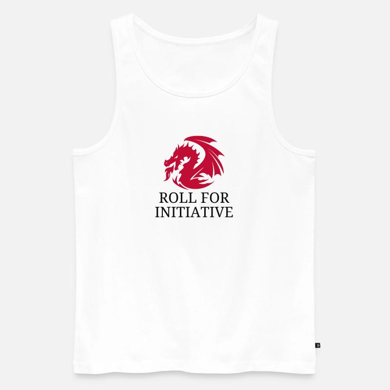 Roll For Initiative – Feuerdrache - Männer Premium Bio Tank Top - Weiß