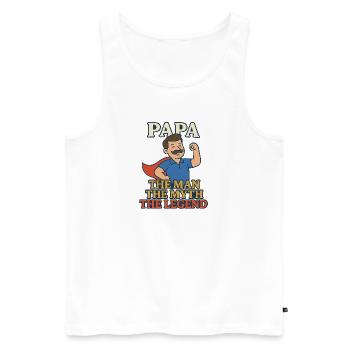 Papa – The Man. The Myth. The Legend - Männer Premium Bio Tank Top - Weiß - Vorne - Michal (187cm)