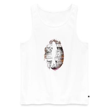 Silhouette Woman | woman Model - Men's Premium Organic Tank Top - white - Front - Michal (187cm)