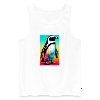 penguin - Men's Premium Organic Tank Top - white - Front - Michal (187cm)