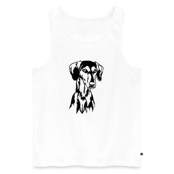 saluki head - Men's Premium Organic Tank Top - white - Front - AI Model Male 178 light (178cm)