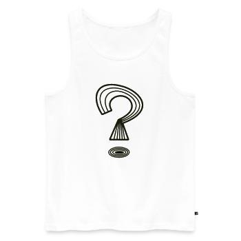 Point d’interrogation de Cean - Débardeur bio Premium Homme - blanc - Devant - AI Model Male 178 light (178cm)