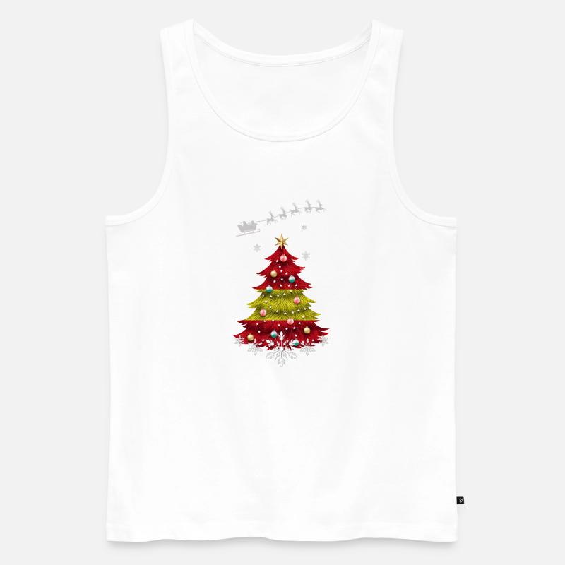 Weihnachtsbaum mit Spanien-Flagge - Männer Premium Bio Tank Top - Weiß