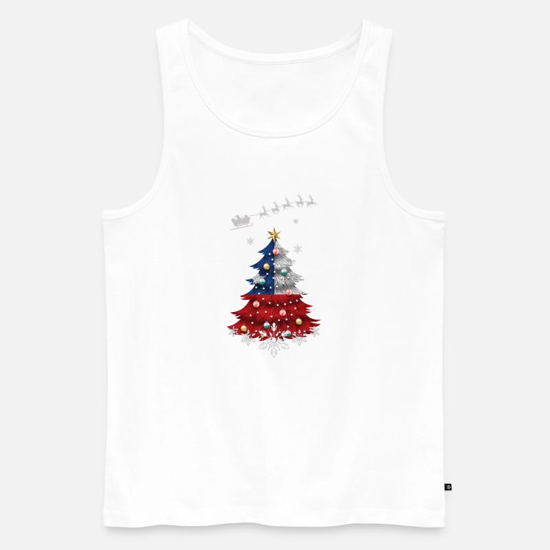 Weihnachtsbaum mit Chile Flagge - Männer Premium Bio Tank Top - Weiß