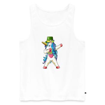 Zurück zur Schule 2026 Einhorn Mardi Gras - Männer Premium Bio Tank Top - Weiß - Vorne - Michal (187cm)