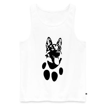German Shepherd Head & Paw Design for Shirt and Hoody - Men's Premium Organic Tank Top - white - Front - Michal (187cm)