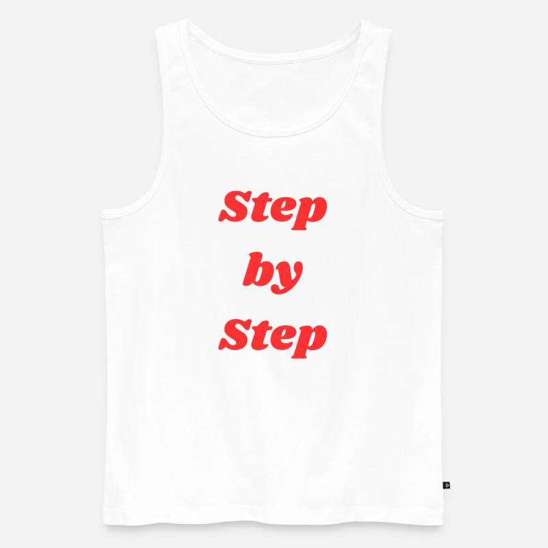 Step by step typography - Men's Premium Organic Tank Top - white