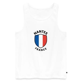 Motif du Bouclier de Nantes et de France - Débardeur bio Premium Homme - blanc - Devant - AI Model Male 178 light (178cm)