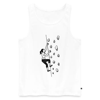 Bouldern Shirt Damen – Grafik Minimalismus - Männer Premium Bio Tank Top - Weiß - Vorne - Michal (187cm)