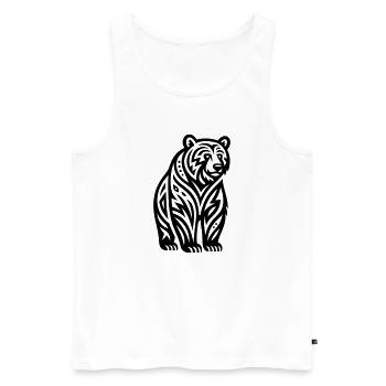 Just a Black Bear #2 / JustN-imal - Men's Premium Organic Tank Top - white - Front - AI Model Male 178 light (178cm)