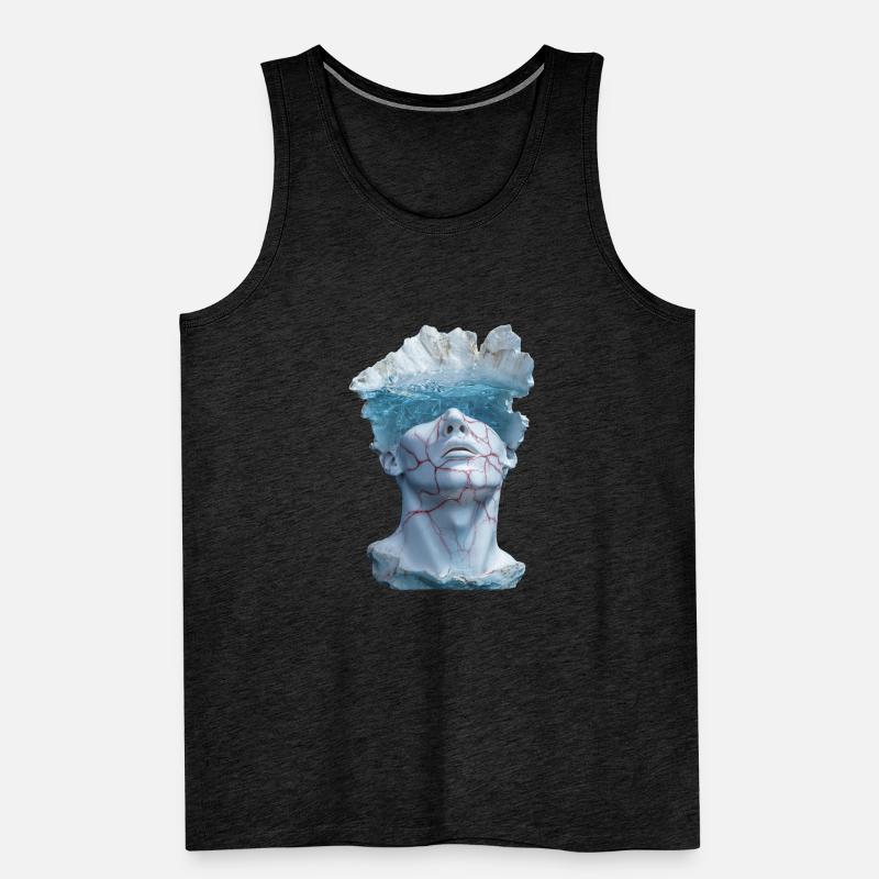 surreal marble statue bust Men's Premium Organic Tank Top
