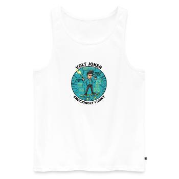 Watt's Up Elektronikheld - Männer Premium Bio Tank Top - Weiß - Vorne - AI Model Male 178 light (178cm)